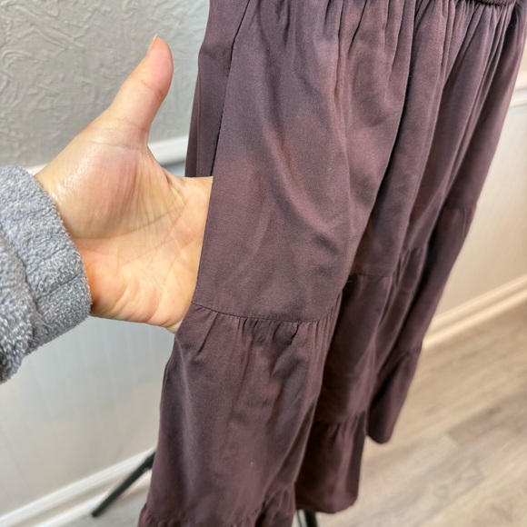 Zesica Elegant Brown Puff Sleeve Dress Size Large - Picture 5 of 10